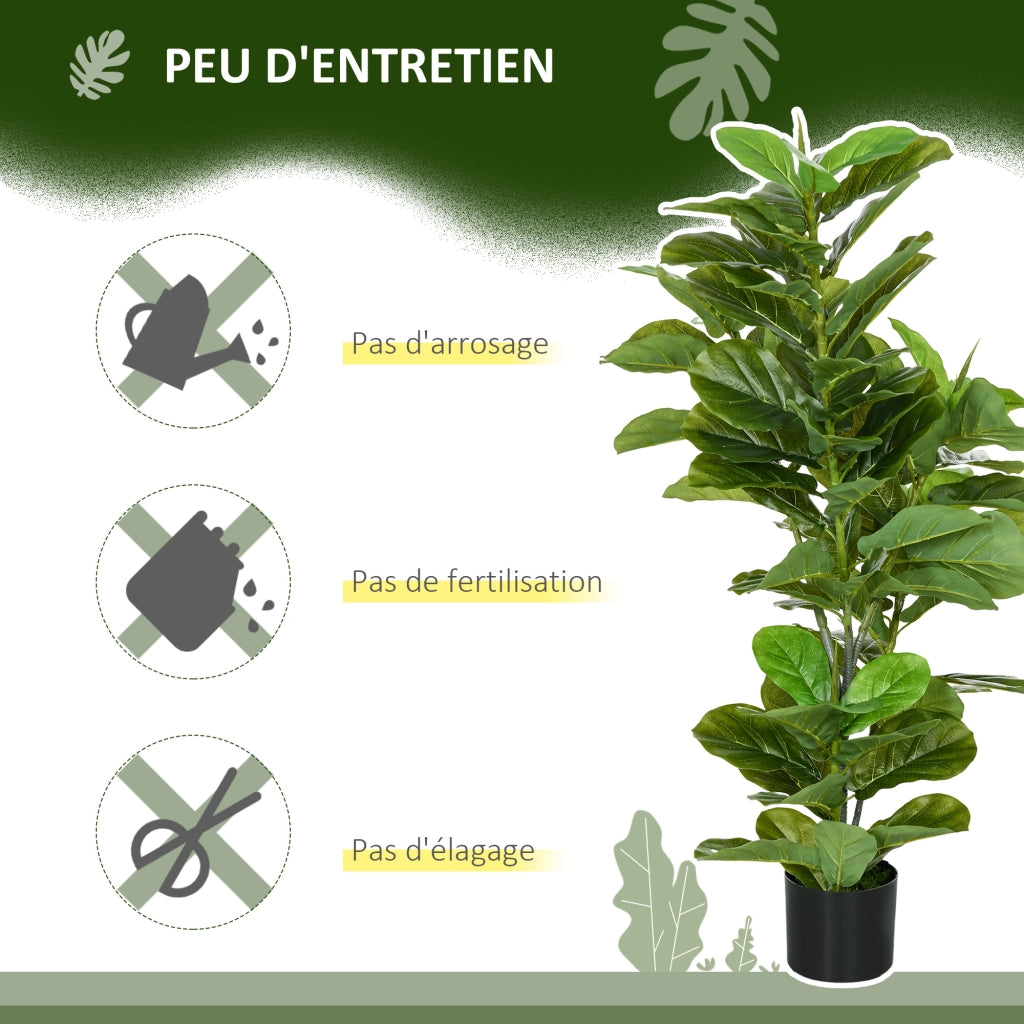 2 Ficus Artificiali in Vaso ¨C zephmum ¨C Verde, 110 cm