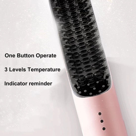 Stilo elettrico a tre livelli di temperatura, stile da viaggio, spazzola per capelli elettrica USB caricabile, anti-scottature, portatile.