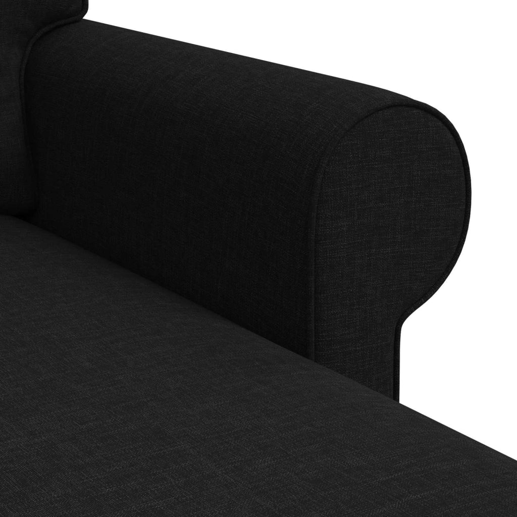 Divano Nero 215 x 138 x 80 cm Tessuto