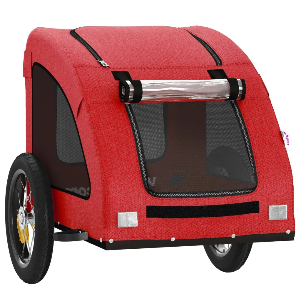 Rimorchio da Bici per Animali Rosso Oxford e Ferro CFW4455820