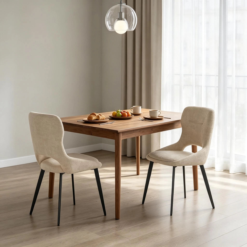 SEDIA imbottita in chenille 43x40x86 cm kaki Set da 2 pezzi
