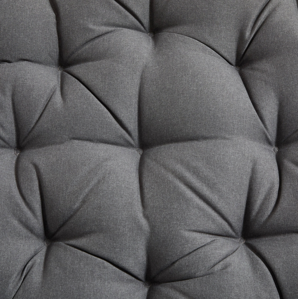 Poltrona Papasan girevole ergonomica con cuscino grigio e struttura marrone
