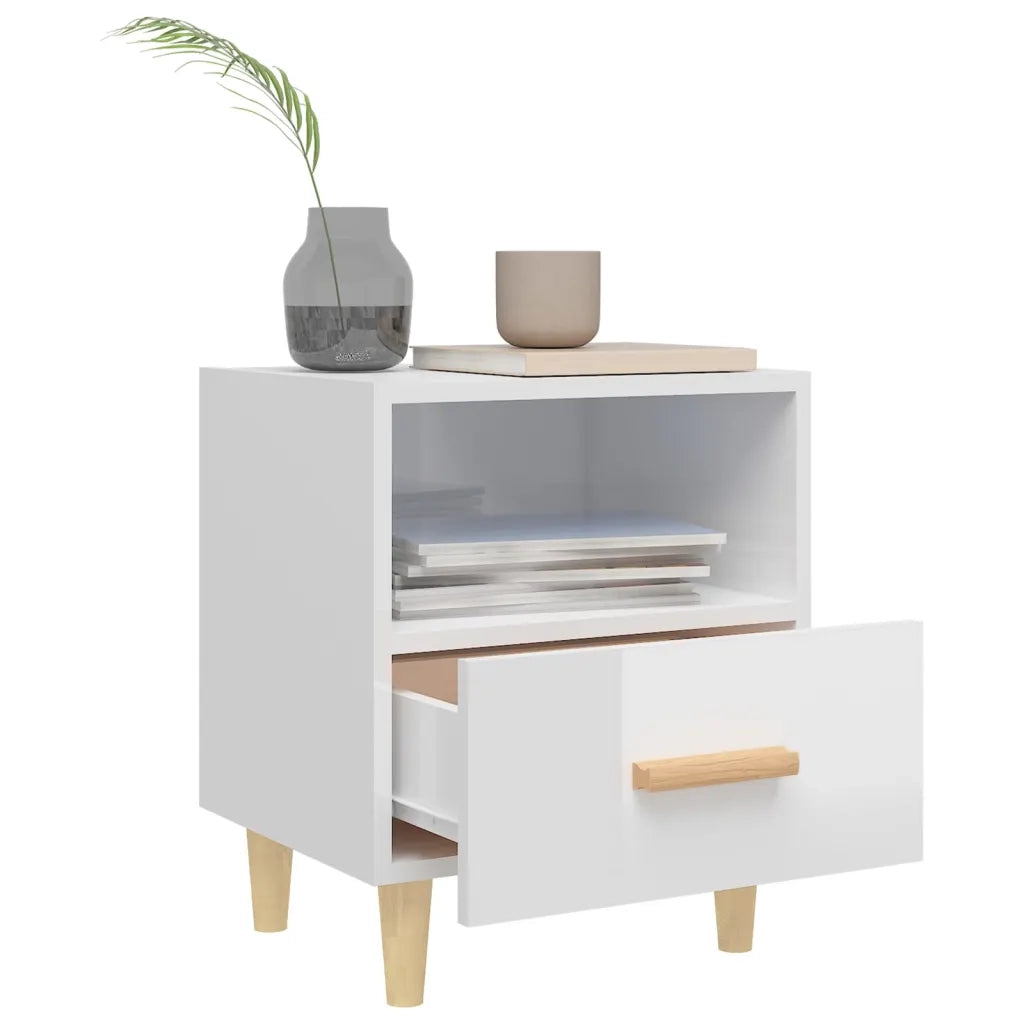 Comodino Bianco Lucido 40x35x47 cm cod mxl 30495