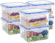 Set di contenitori alimentari EasyLock 6pz, grandi contenitori alimentari in plastica con coperchi, ermetici, impermeabili al cibo, BPA liberi, set di cucina, resistente al congelatore e alla congelazione, 1250 ml