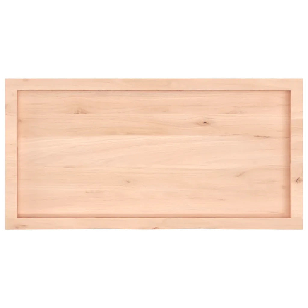 Piano per Tavolo 100x50x(2-4)cm in Rovere Massello Non Trattato 3156303