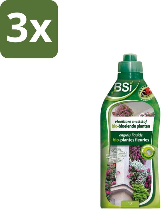 Bio Meststof per Piante in Bloeitooi - Rafforzamento della Fioritura e Crescita Salute - 1 L - Confezione in Bulk - 3 pezzi