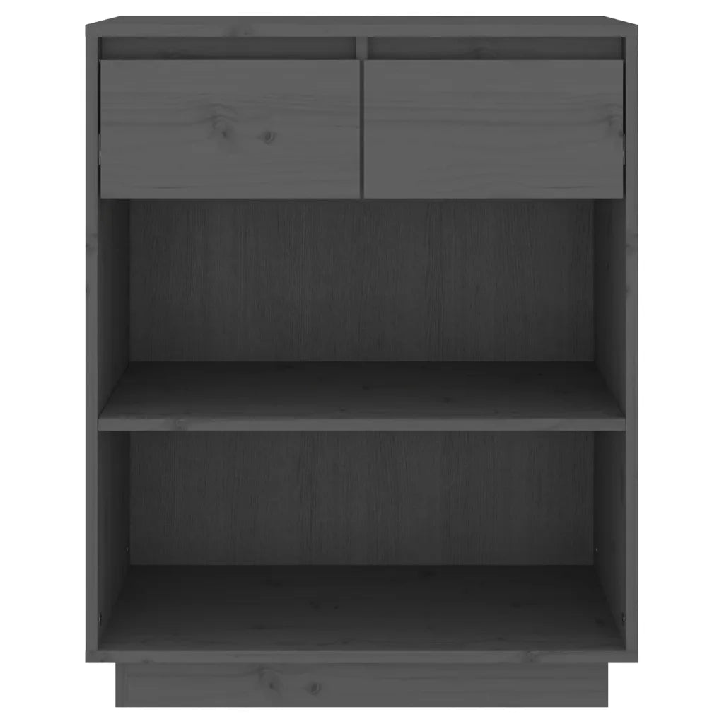 Mobile Consolle Grigio 60x34x75 cm in Legno Massello di Pino 813836