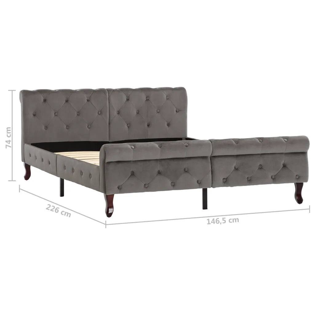 Giroletto-Struttura Letto Grigio in Velluto 140x200 cm 903577