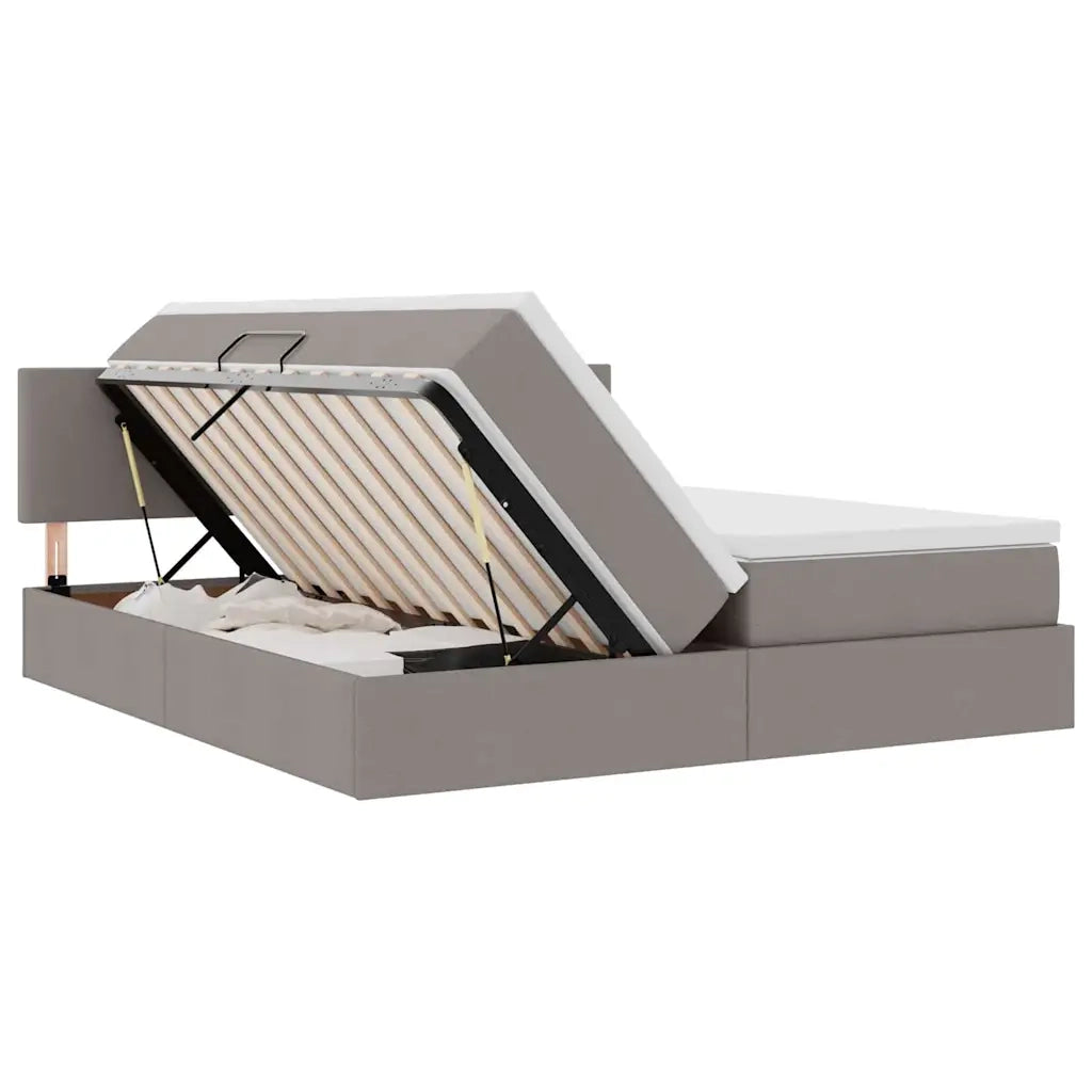 Letto con contenitore LED e materasso Tortora 180 x 200 cm
