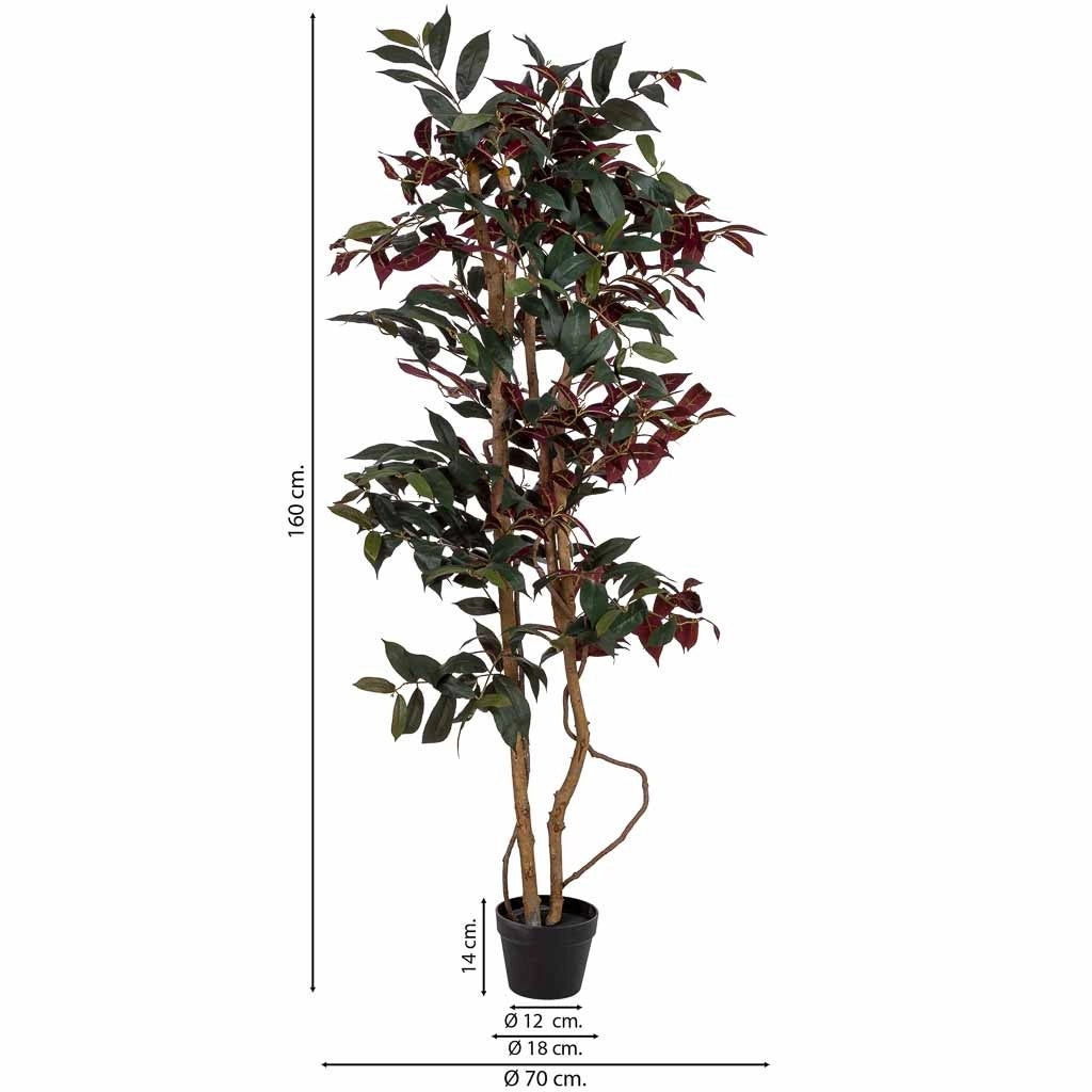 Albero decorativo artificiale con 500 foglie verde, 70x70x160 cm