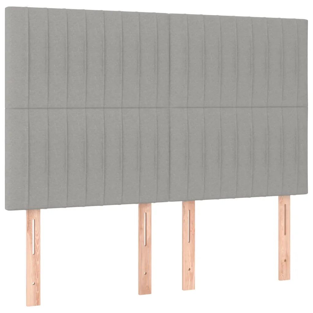 Testiera | Testata Grigio Chiaro 144x5x118/128 cm Tessuto