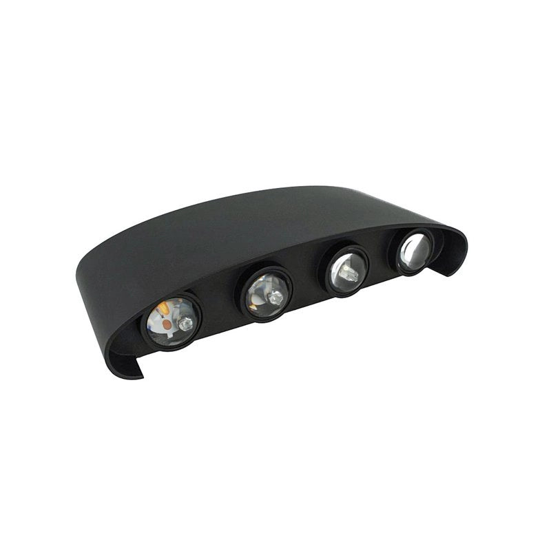 Applique Led Da Parete 8W Neutro 4000K Carcassa Nera Doppio Illuminazione Up-Down IP54 SKU-218620
