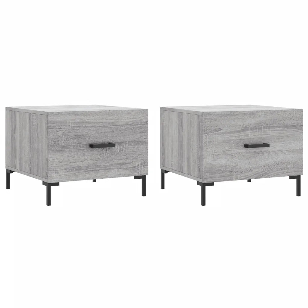 2 pz Tavolini salotto | Tavolino da caff¨¨ | Tavolino da Soggiorno Grigio Sonoma 50x50x40cm Legno Multistrato