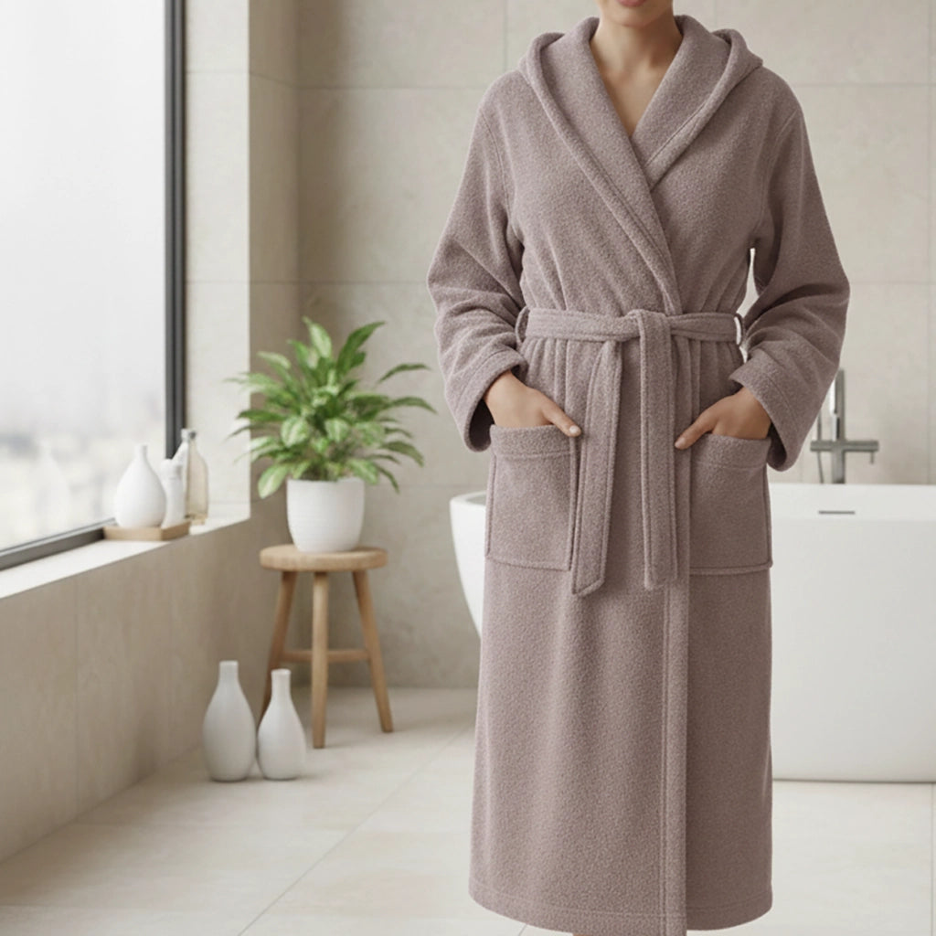 Satotite, Accappatoio 100% Cotone con Cappuccio, Viola Lilla