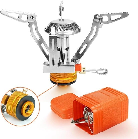 Fornello da Campeggio Pieghevole 3000 W - Bruciatore da Campeggio Resistente al Vento per Escursioni e Campeggio