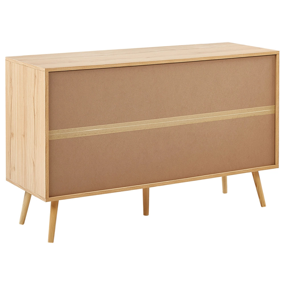Cassettiera con 6 cassetti in rattan in colore marrone chiaro stile boho soggiorno camera da letto
