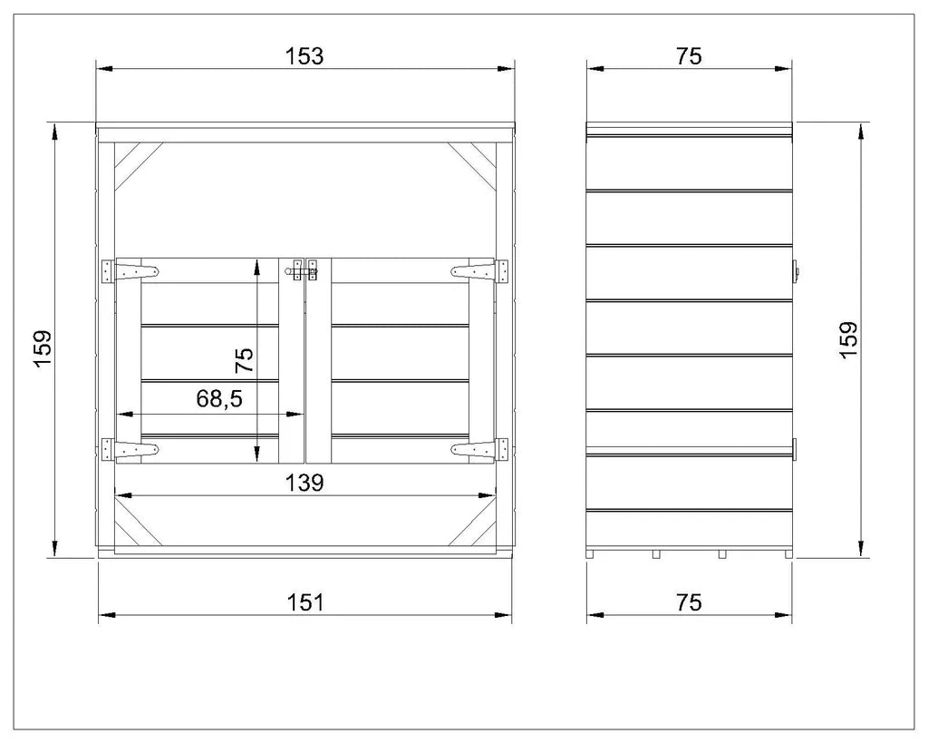 Ricovero per bidoni da giardino 2x240L TIMBELA M980A-TERRA BROWN