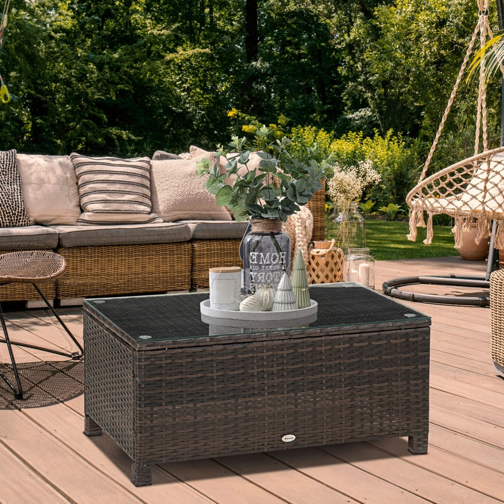 Tavolino da salotto ¨C zephmum ¨C Polyrattan marrone 85x50x39
