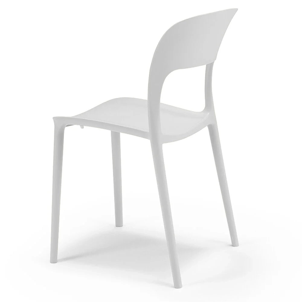Set 2 sedie in polipropilene KATE, impilabile, resistente ai raggi UV, design moderno, ideale per sala da pranzo, cucina, sala d’attesa, bar, ristoranti o da esterno, colore Bianco