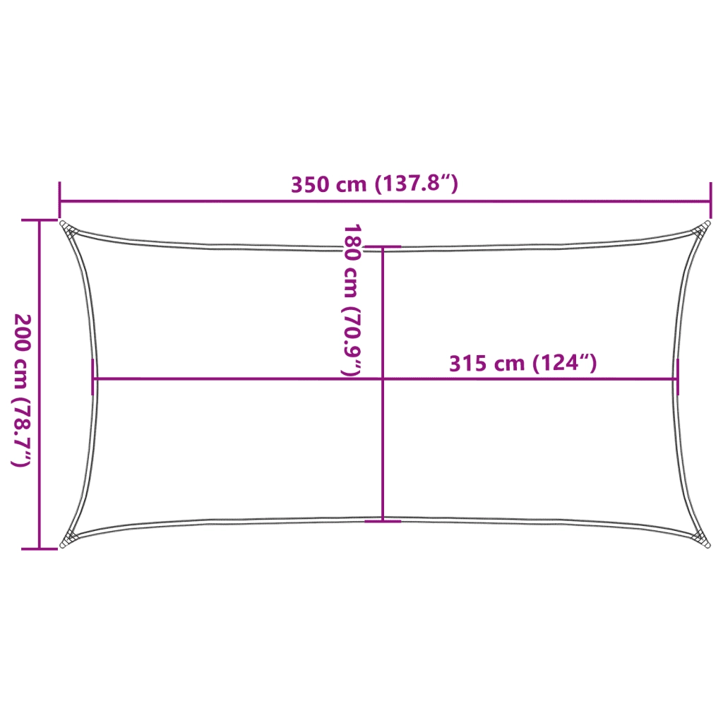 Vela Parasole 160 g/m² Rettangolare Grigio Chiaro 2x3,5 m HDPE 4001975