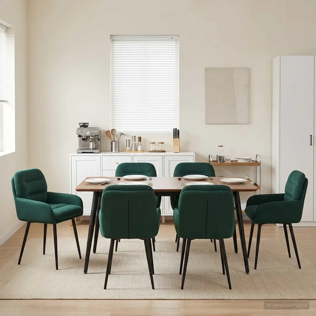 Sedie da pranzo 6 pz Velluto Verde Scuro 59 x 59,5 x 90 cm 3428249