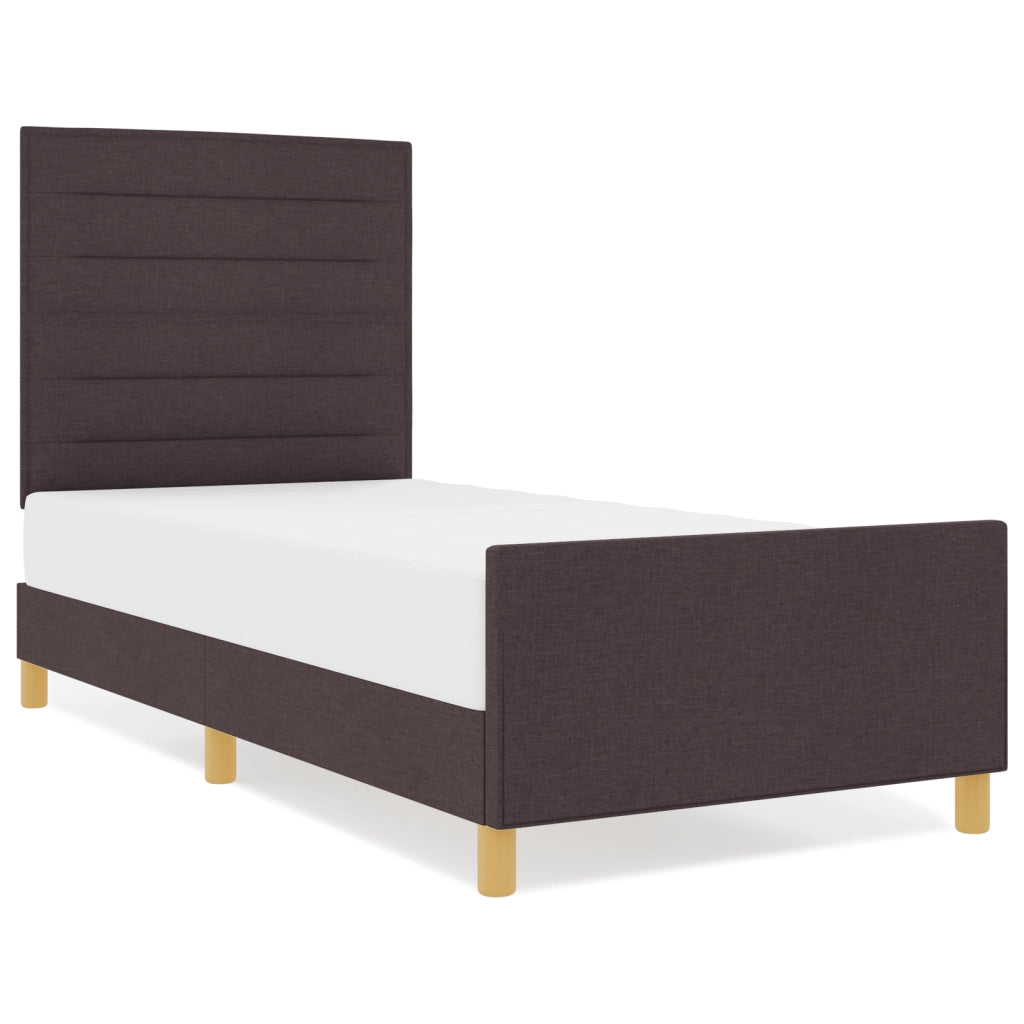 Letto Matrimoniale Marrone Scuro 100x200 cm Tessuto