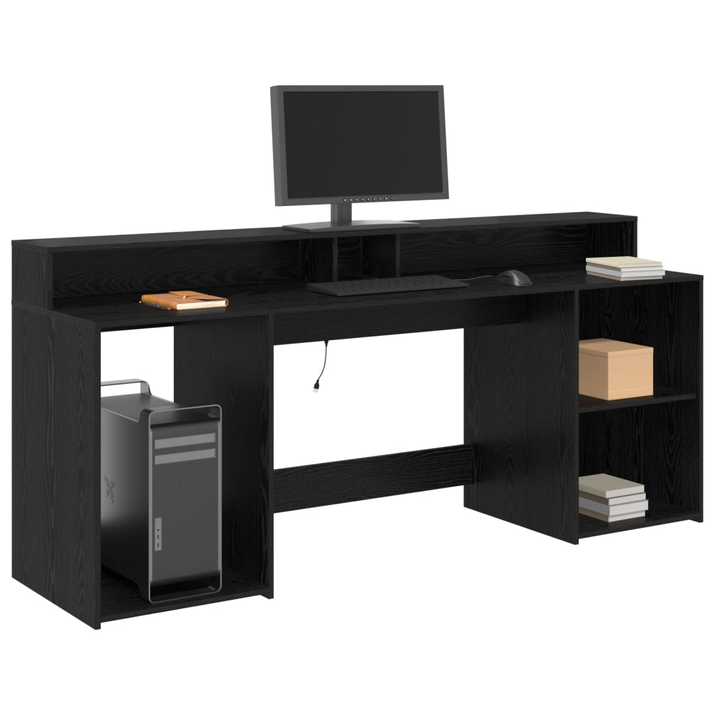 Scrivania Rovere Nero 200x55x91 cm Legno ingegnerizzato