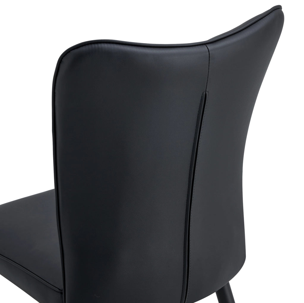 Sedia da sala da pranzo design nera, set da 2, PU, 45 x 44 x 89 cm, per ufficio