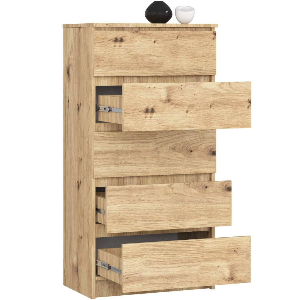 Cassettiera AKORD K60 Cassettiera Quercia Artisan 60 cm 5 cassetti 60x40x121 cm