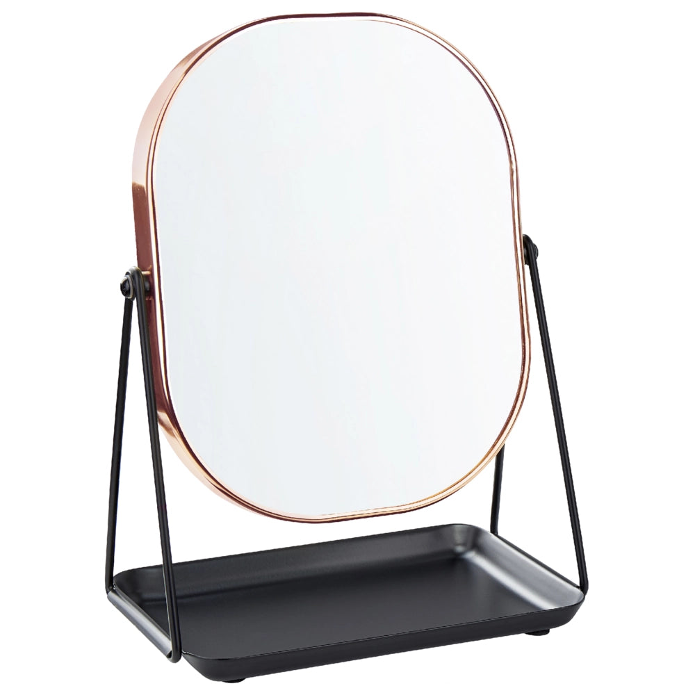 Specchio make up decorativo da tavolo oro rosa 20 x 22 cm bagno camera da letto