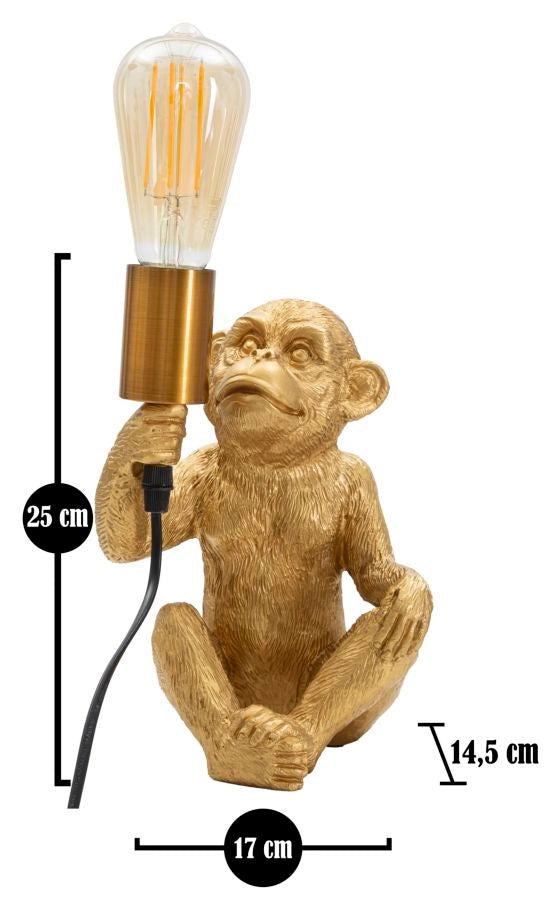 Lampada da Tavolo Monkey 17x14,5x25 cm in Poliresina