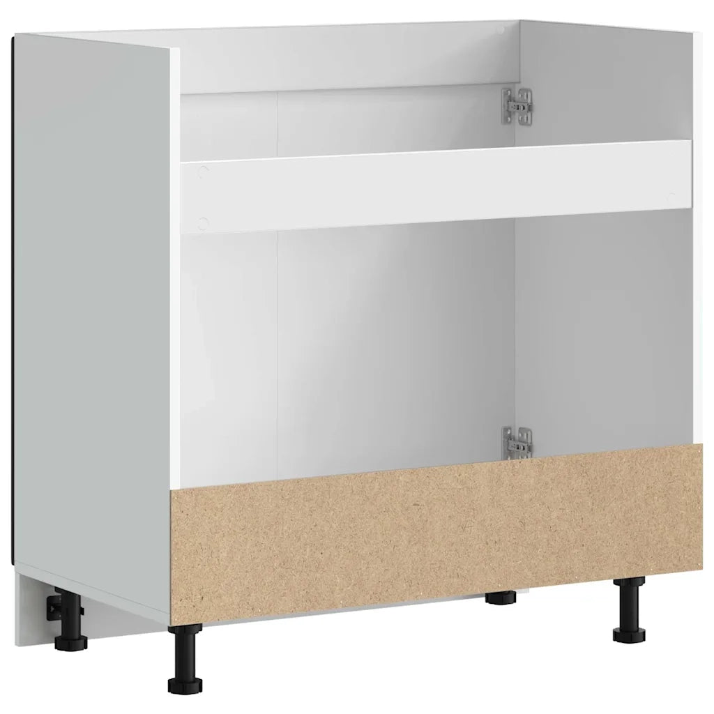 Mobile base lavello-Armadietto da bagno Kalmar Nero 80x46x81,5 cm in Truciolato