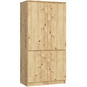 Armadio AKORD S90 4 ante Quercia Artisan 90x51x180 cm