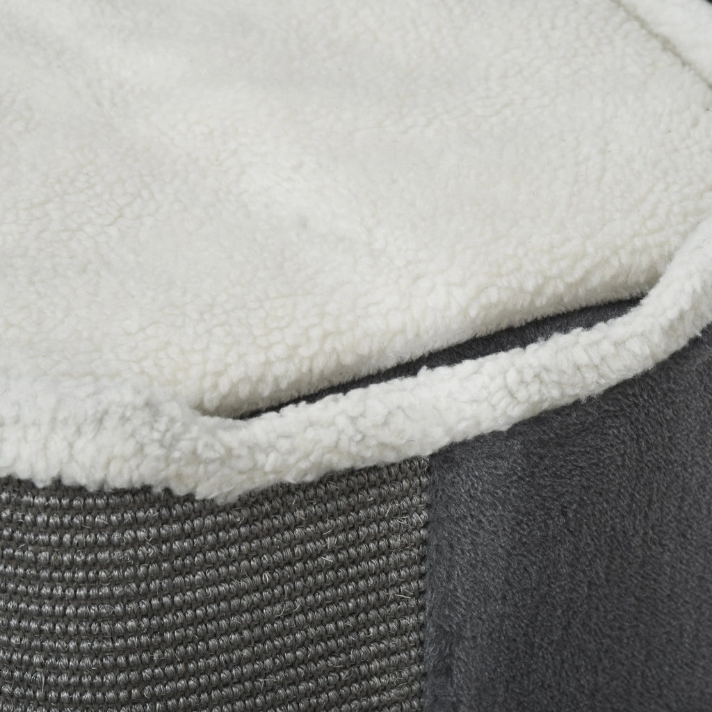 Tiragraffi per Gatti a 2 Livelli con Cuscino ¨C zephmum ¨C Grigio 40x40x49 cm