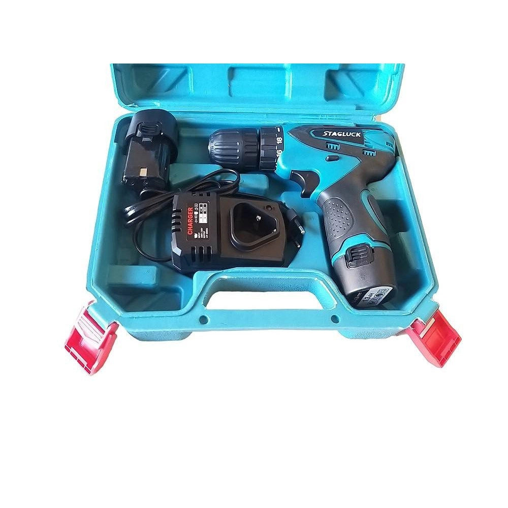 Trade Shop - Trapano Avvitatore A Batteria A Litio Valigetta 14.4v Cordless Doppia Batteria -