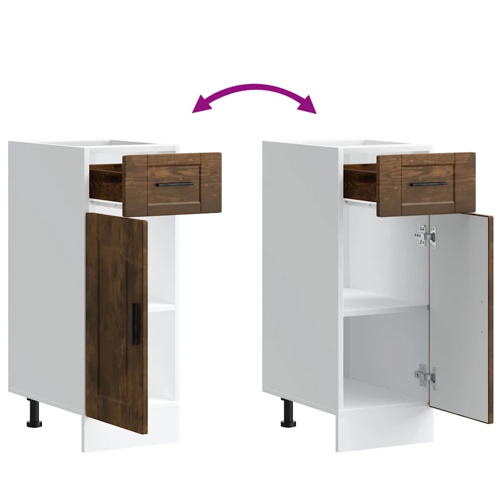Base da Cucina Porto Rovere Fumo in Legno Multistrato