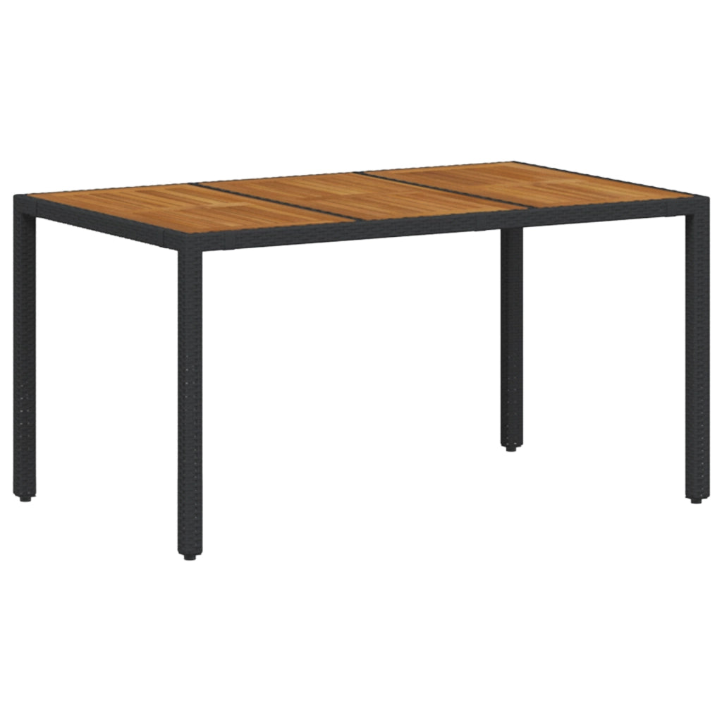 Set da Pranzo da Giardino  7 Pezzi in Polyrattan Nero