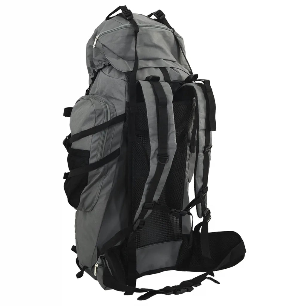 vidaXL Zaino da Trekking Grigio 80 L in Tessuto Oxford