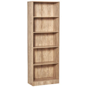 Libreria 5 Livelli Ripiani Regolabili ¨C zephmum ¨C Legno Naturale 63x29x176