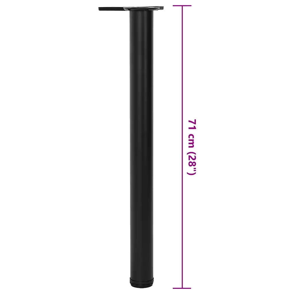 Set Gambe per Tavolo 4 pz Nere Regolabili in Altezza 710 mm 242139