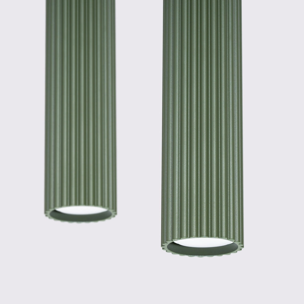 Lampada a sospensione GRAVIO barra verde oliva nera 2xGU10
