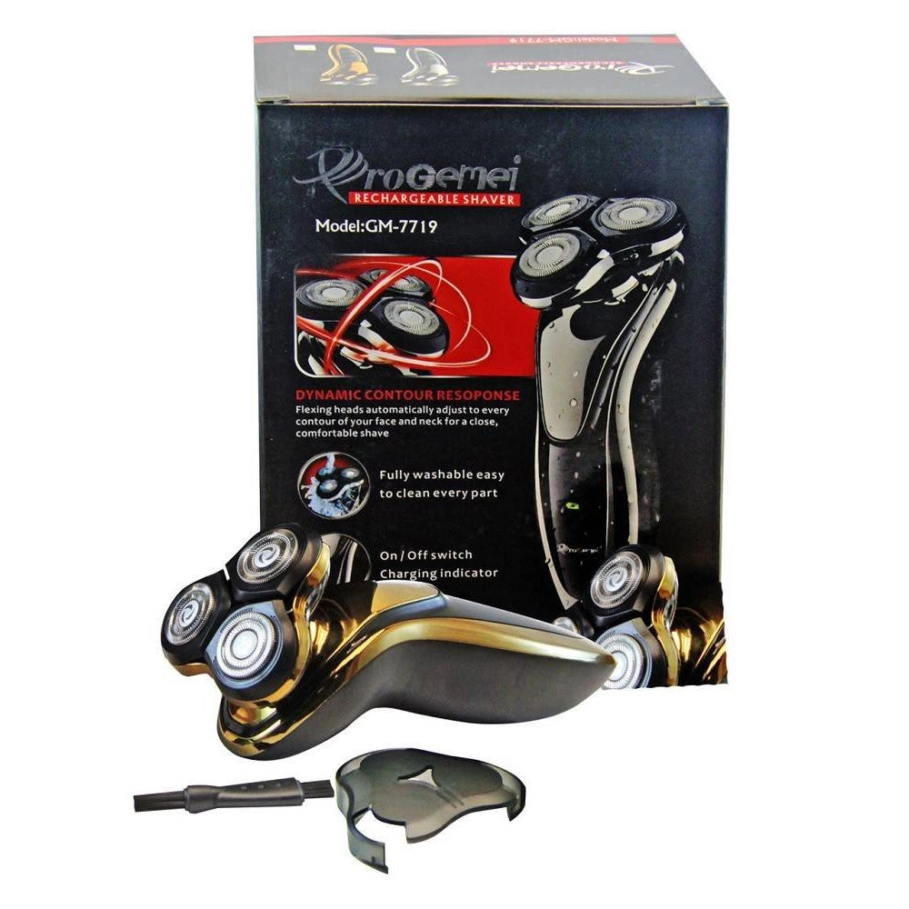 Trade Shop - Rasoio Elettrico Cordless Gm-7719 Batteria Ricaricabile Impermeabile Testa Galleggiante -