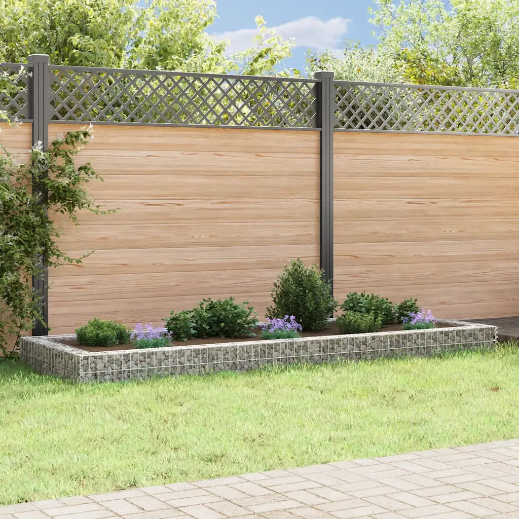 Gabbione Fioriere | Cassetta per fiori | Letto Rialzato in Acciaio Zincato 300x100x20 cm