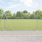 Recinzione in Filo Saldato con 7 Pali Flangiati 1,2x10 m Acciaio Zincato