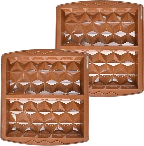 Set di forme di cioccolato in silicone Dubai 2 pezzi | Forme per cioccolato con forme in silicone (B)