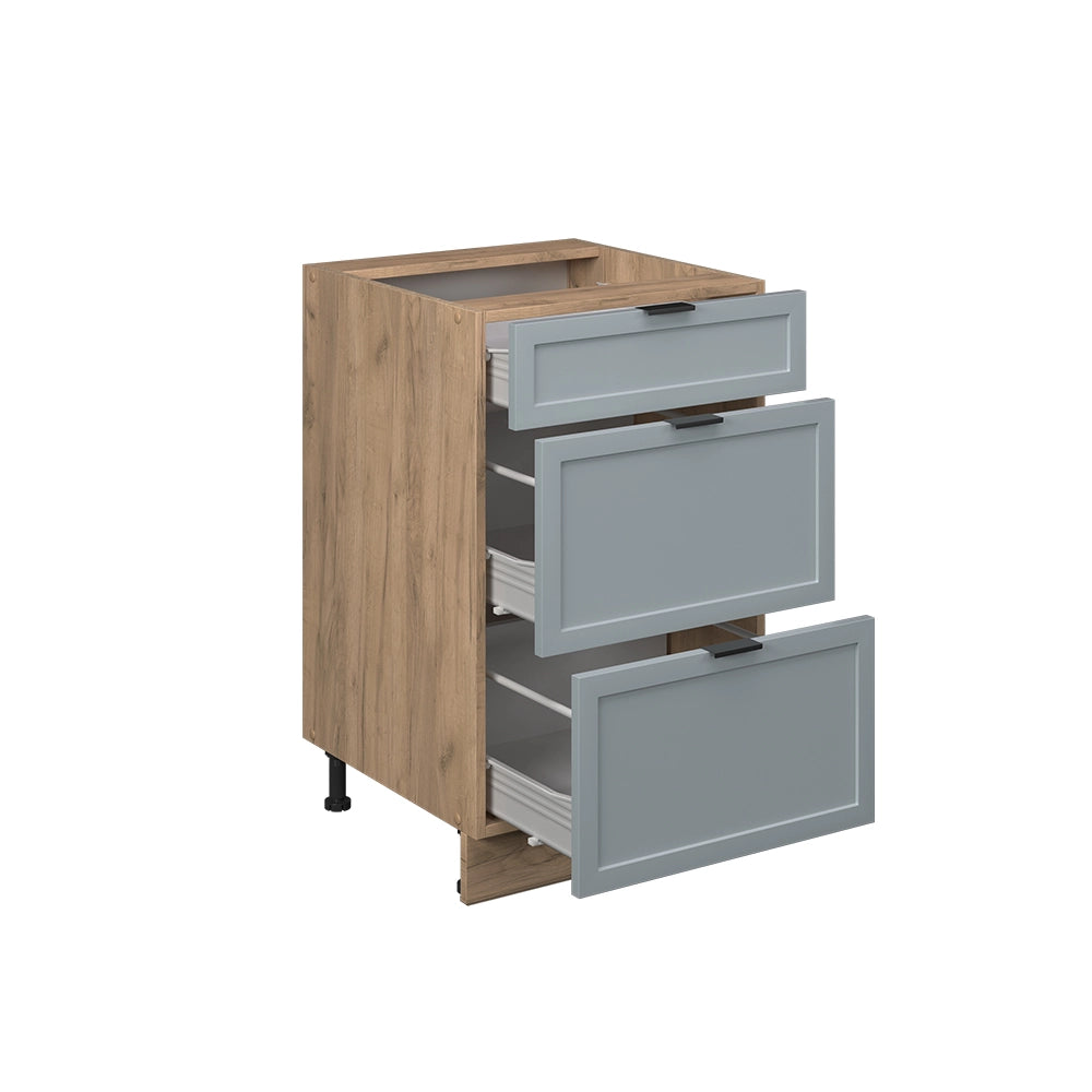 Vicco Mobiletto base per cucina Blu-grigio chiaro 50 cm senza piano di lavoro