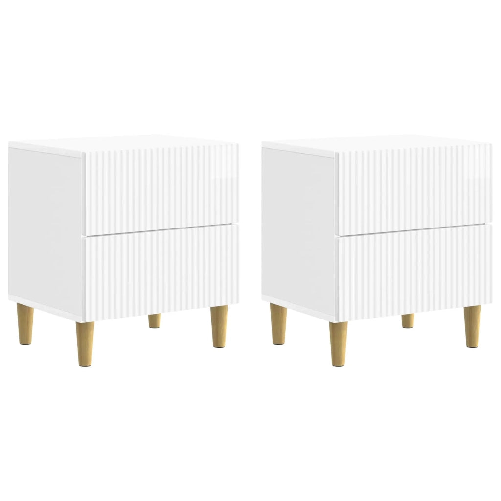 Armadio da Notte 2 pcs Bianco Lucido 43 x 34,5 x 48 cm 894534