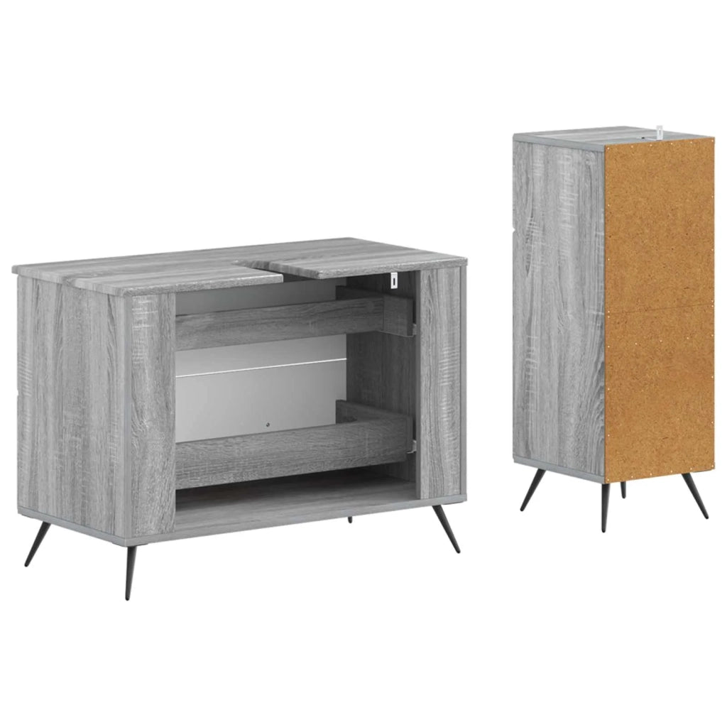 Set di Armadi da Bagno da 2 Pezzi BREDA Sonoma grigio 3417726