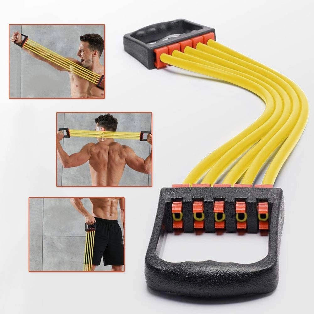 Trade Shop - Estensore Pettorali Regolabile Gomma Espansore Toracico Per Body Building 5x22lbs -