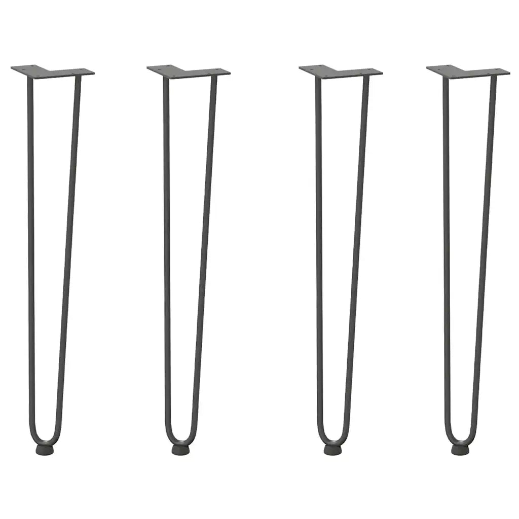 Gambe a forcina per tavoli consolle 4 pz Antracite 72 cm Acciaio massiccio 4012426